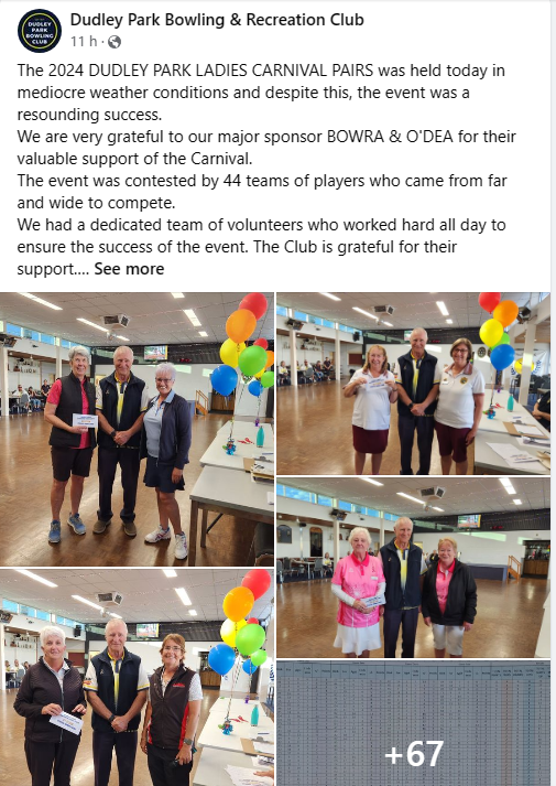 Dudley Bowling Club 2024 Ladies Carnival Pairs Sponsored by Bowra & O